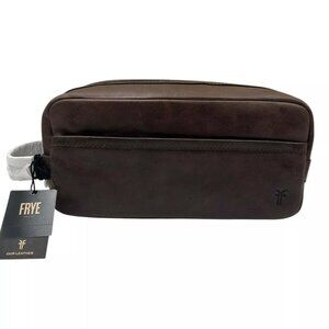 FRYE Men's Leather Logan Travel Bag Brown Smooth Grained Finish 10.5in W x 5in H